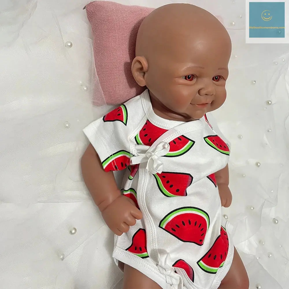 17Inch Black Skin Realistic Soft Silicone Reborn Baby Girl Vivienne Lifelike Details & Customizable Doll for Hobbyists Kids Toy lifelikesiliconereborns.com