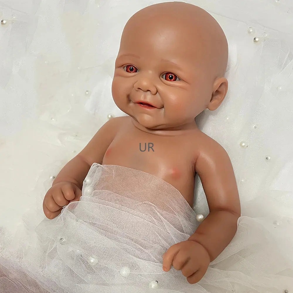 17Inch Black Skin Realistic Soft Silicone Reborn Baby Girl Vivienne Lifelike Details & Customizable Doll for Hobbyists Kids Toy lifelikesiliconereborns.com