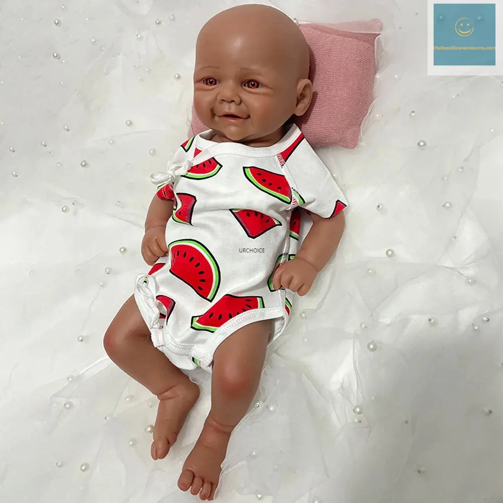17Inch Black Skin Realistic Soft Silicone Reborn Baby Girl Vivienne Lifelike Details & Customizable Doll for Hobbyists Kids Toy lifelikesiliconereborns.com