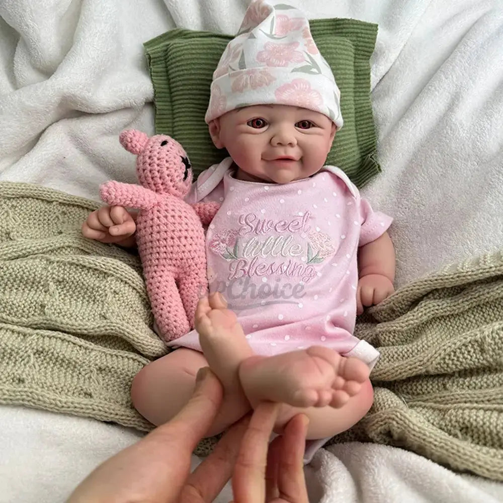 17Inch Full Body Soft Realistic Platinum Silicone Reborn Baby Girl Washable Doll for Artistic Display & Collectible lifelikesiliconereborns.com