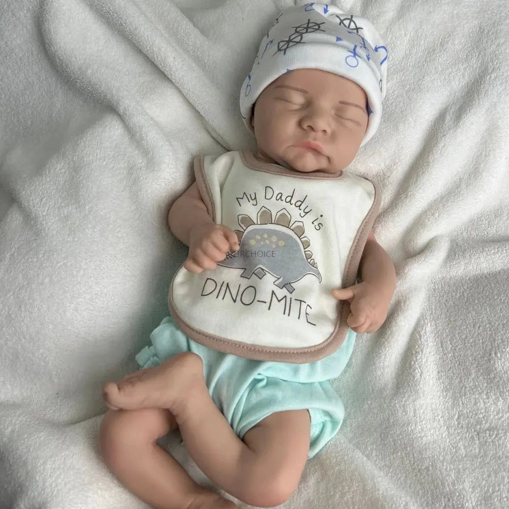 17Inch Realistic Details & Handmade Soft Baby Boy Weighted Silicone Reborn Doll for Coping with Loss Christmas Gift lifelikesiliconereborns.com