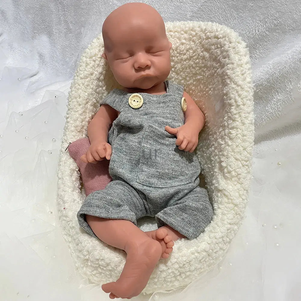 17Inch Realistic Details & Handmade Soft Baby Boy Weighted Silicone Reborn Doll for Coping with Loss Christmas Gift lifelikesiliconereborns.com