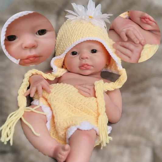 17Inch Washable Full Body Solid Silicone Bebe Reborn Girl With 3D Painted Skin Lifelike Real Corpo De Silicone Doll lifelikesiliconereborns.com