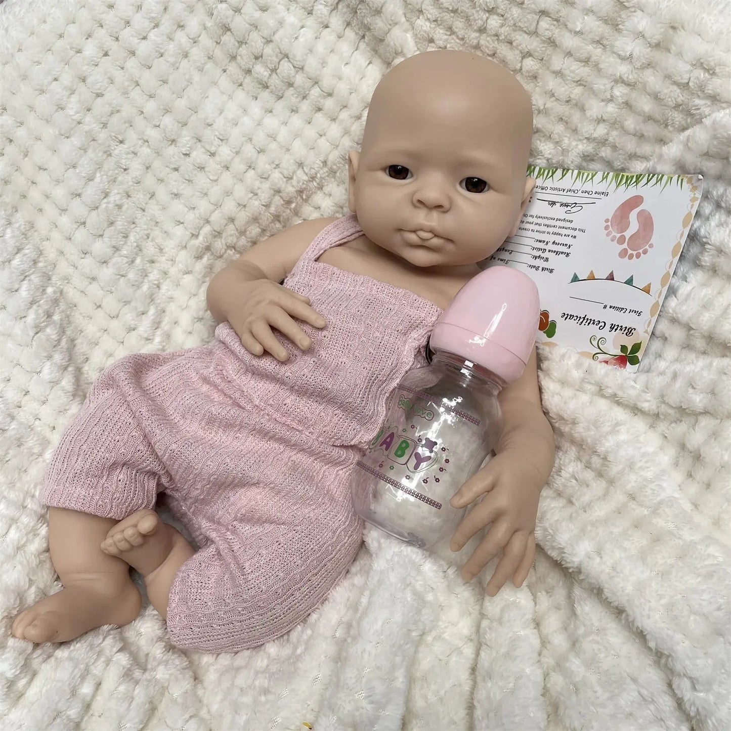 17Inch Washable Full Body Solid Silicone Bebe Reborn Girl With 3D Painted Skin Lifelike Real Corpo De Silicone Doll lifelikesiliconereborns.com