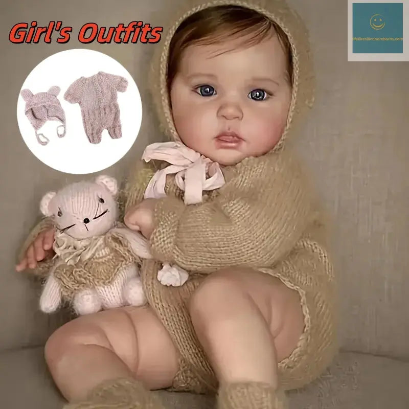 18-20 Inch Ward Full Body Vinyl Painted Skin Girl Doll With Rooted Hair Handmade Lifelike Realistic Reborn Girl Doll lifelikesiliconereborns.com