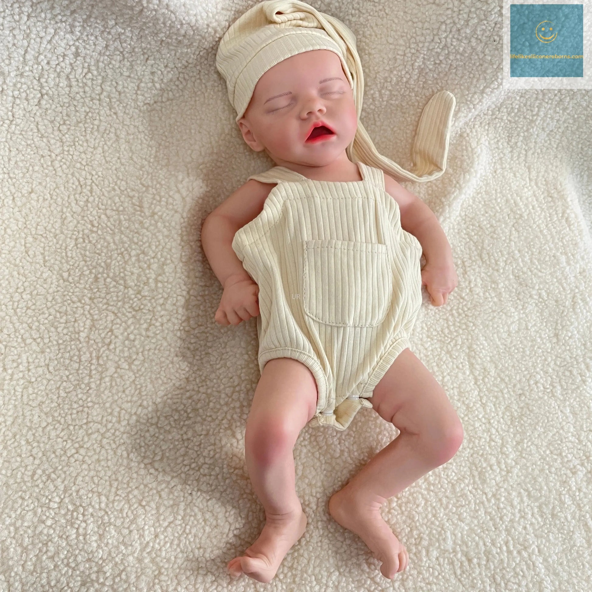 18-Inch Artificial Silicone Reborn Baby Doll – Newborn Girl with Pacifier, Perfect Birthday or Christmas Gift for Kids lifelikesiliconereborns.com