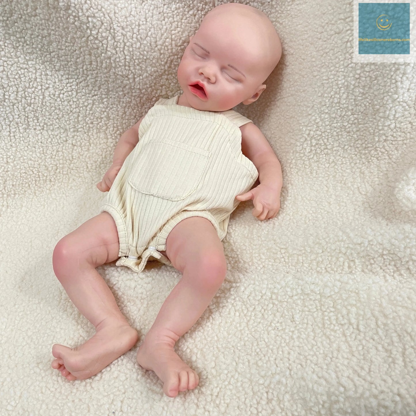 18-Inch Artificial Silicone Reborn Baby Doll – Newborn Girl with Pacifier, Perfect Birthday or Christmas Gift for Kids lifelikesiliconereborns.com