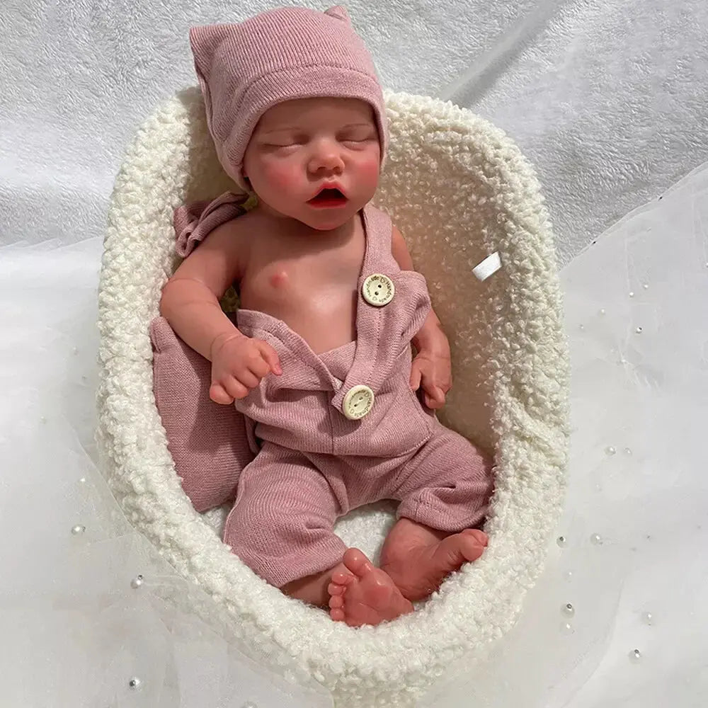 18-Inch Artificial Silicone Reborn Baby Doll – Newborn Girl with Pacifier, Perfect Birthday or Christmas Gift for Kids lifelikesiliconereborns.com