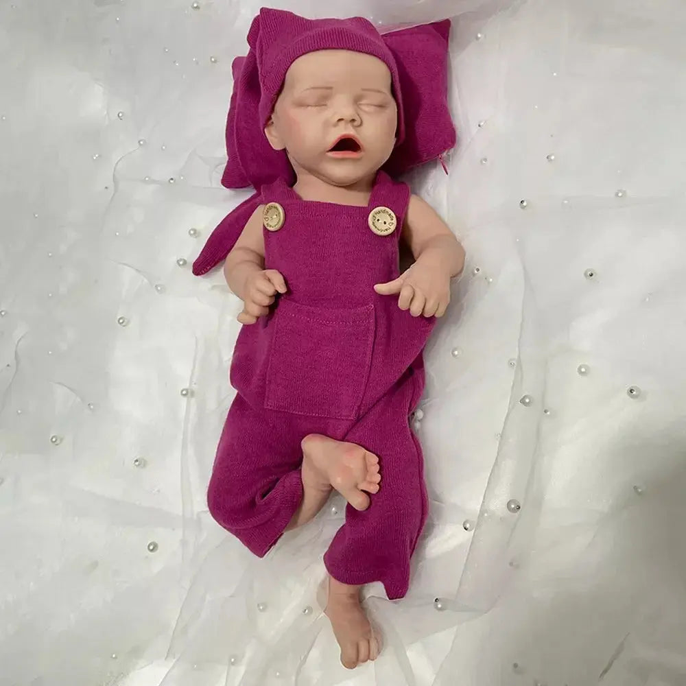 18-Inch Artificial Silicone Reborn Baby Doll – Newborn Girl with Pacifier, Perfect Birthday or Christmas Gift for Kids lifelikesiliconereborns.com