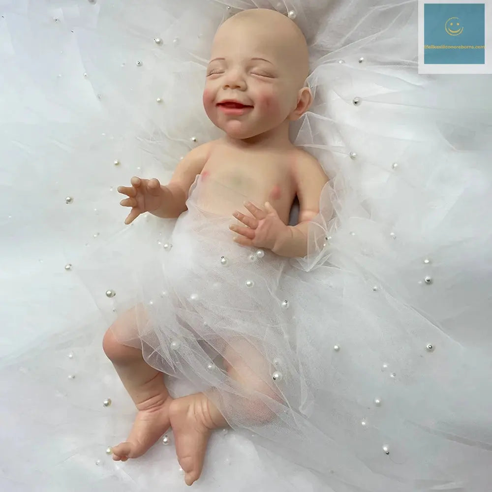 18 Inch Full Platinum Silicone Reborn Baby Girl Realistic Flexible Washable Newborn Dolls For Children Halloween Gifts lifelikesiliconereborns.com