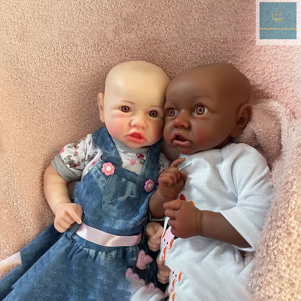 18 Inch Unpainted Cute African Skin Newborn Baby Cuddly Full Platinum Silicone Body Bebe Black Girl Reborn Doll Handmade 3D lifelikesiliconereborns.com