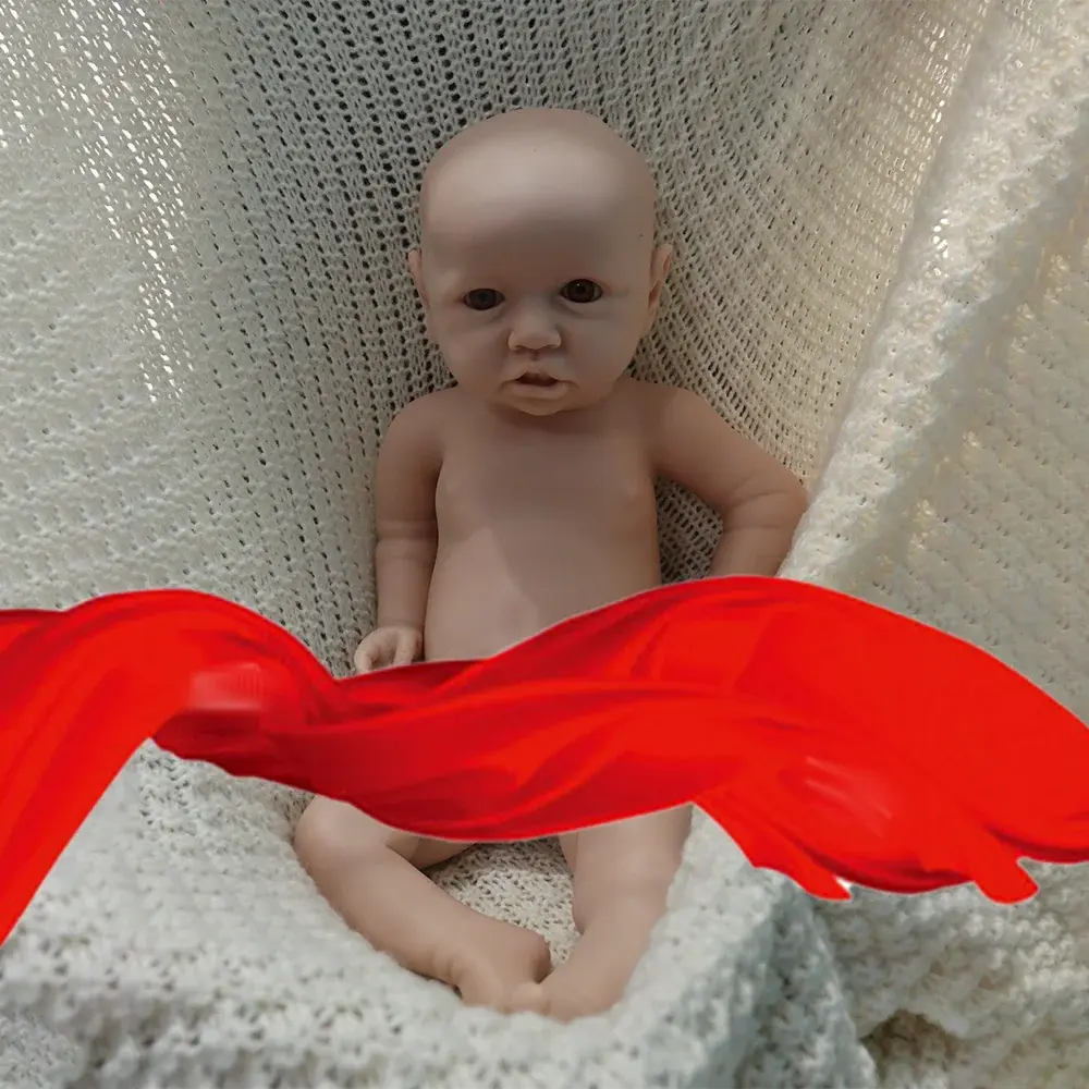 18 Inch Unpainted Cute African Skin Newborn Baby Cuddly Full Platinum Silicone Body Bebe Black Girl Reborn Doll Handmade 3D lifelikesiliconereborns.com