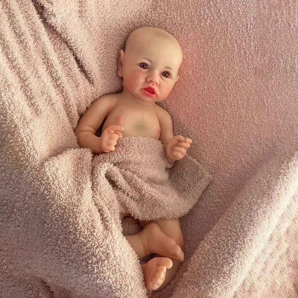 18 Inch Unpainted Cute African Skin Newborn Baby Cuddly Full Platinum Silicone Body Bebe Black Girl Reborn Doll Handmade 3D lifelikesiliconereborns.com