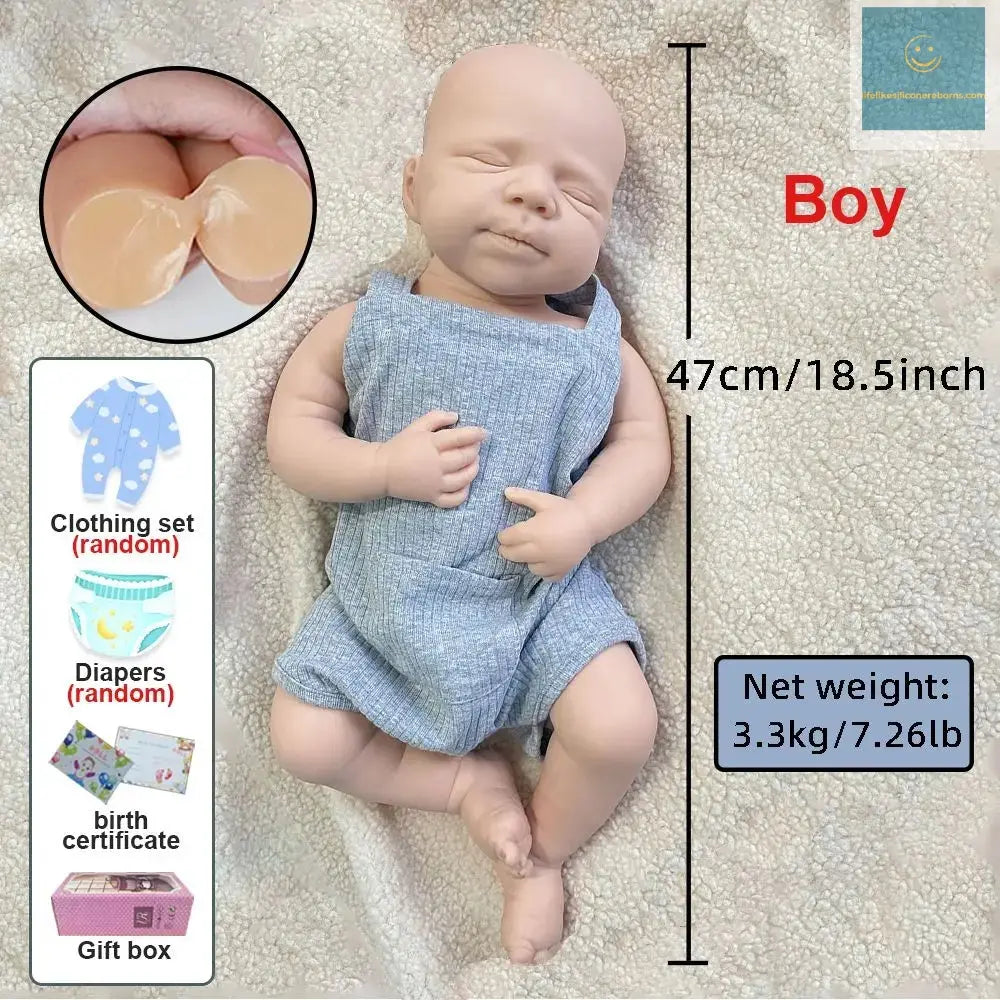 18 Inch Unpainted Realistic Silicone Reborn Baby Girl/Boy Pascale Washable Newborn Dolls Gift For Children Toys And Collectors lifelikesiliconereborns.com