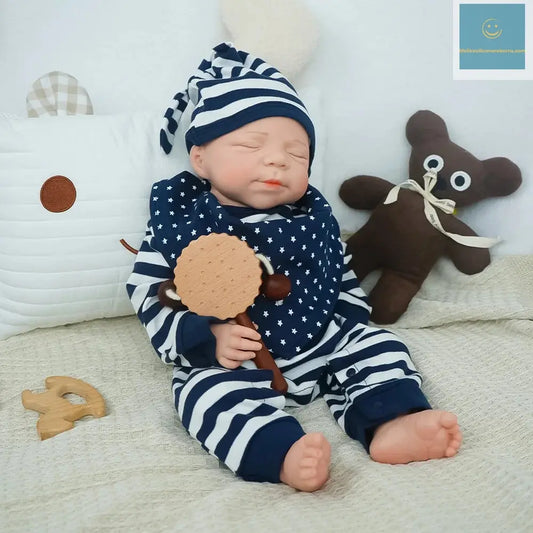 18.3 inches/3.3kg baby touch solid one-piece molding baby boy reincarnation doll super realistic sleeping expression lifelikesiliconereborns.com