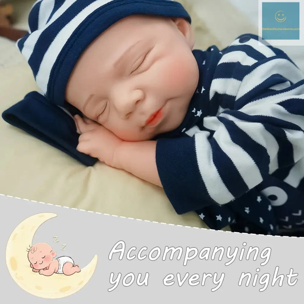 18.3 inches/3.3kg baby touch solid one-piece molding baby boy reincarnation doll super realistic sleeping expression lifelikesiliconereborns.com