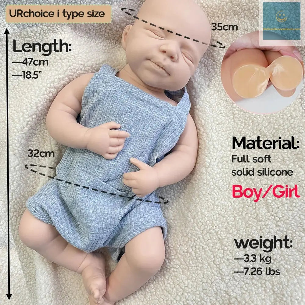 18.5" 100% Full Body Silicone Reborn Baby Pascale Unpainted Fake Lifelike Boy /Girl Doll Collectibles For Reborn Artist Diy Kit lifelikesiliconereborns.com