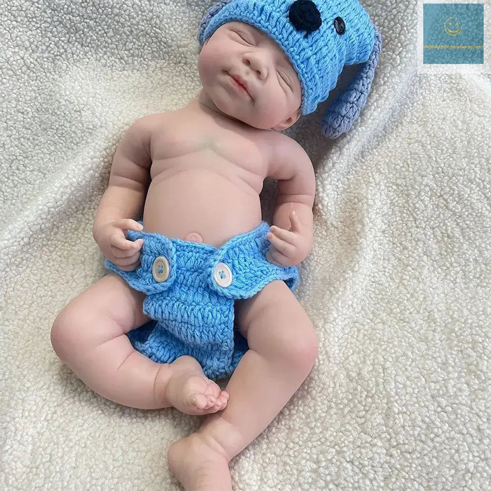 18.5" Painted Visible Veins Whole Body Silicone Reborn Baby Boy 7.3lb Lifelike Newborn Doll Anti-Stress Collection lifelikesiliconereborns.com