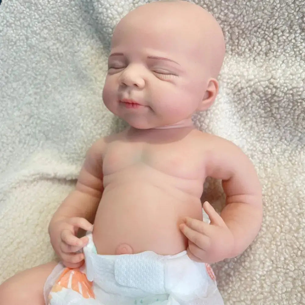 18.5" Painted Visible Veins Whole Body Silicone Reborn Baby Boy 7.3lb Lifelike Newborn Doll Anti-Stress Collection lifelikesiliconereborns.com