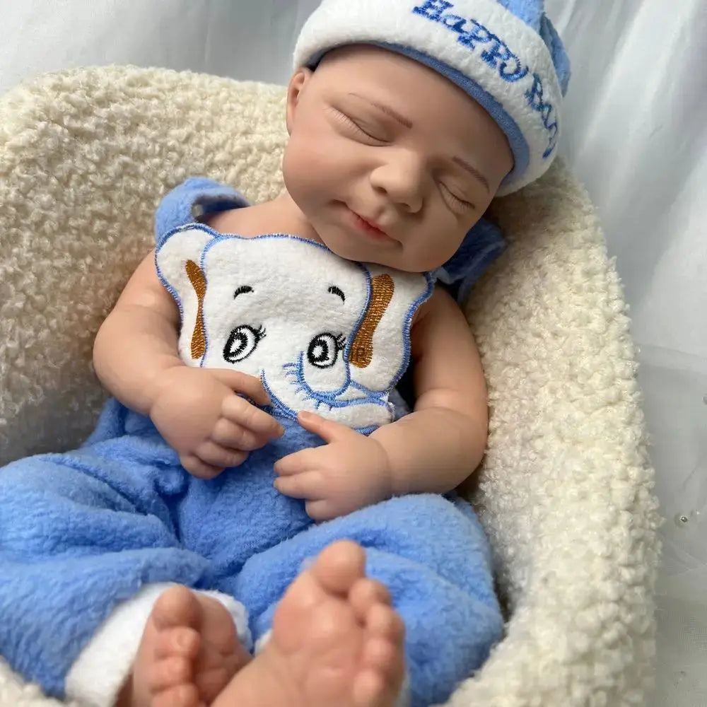 18.5" Painted Visible Veins Whole Body Silicone Reborn Baby Boy 7.3lb Lifelike Newborn Doll Anti-Stress Collection lifelikesiliconereborns.com