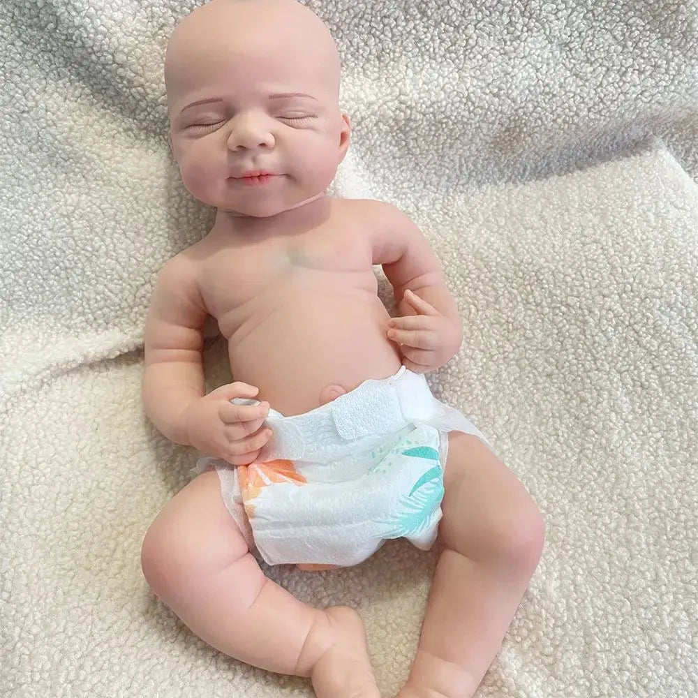 18.5" Painted Visible Veins Whole Body Silicone Reborn Baby Boy 7.3lb Lifelike Newborn Doll Anti-Stress Collection lifelikesiliconereborns.com