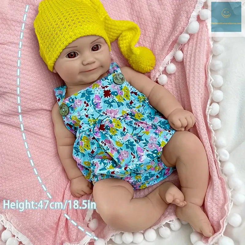 18Inch Already Finished Reborn Baby Doll Felicia Adorable Girl Lifelike Doll 3D Skin Tone Veins Doll Gift With Doll Accessories lifelikesiliconereborns.com