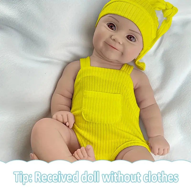 18Inch Already Finished Reborn Baby Doll Felicia Adorable Girl Lifelike Doll 3D Skin Tone Veins Doll Gift With Doll Accessories lifelikesiliconereborns.com
