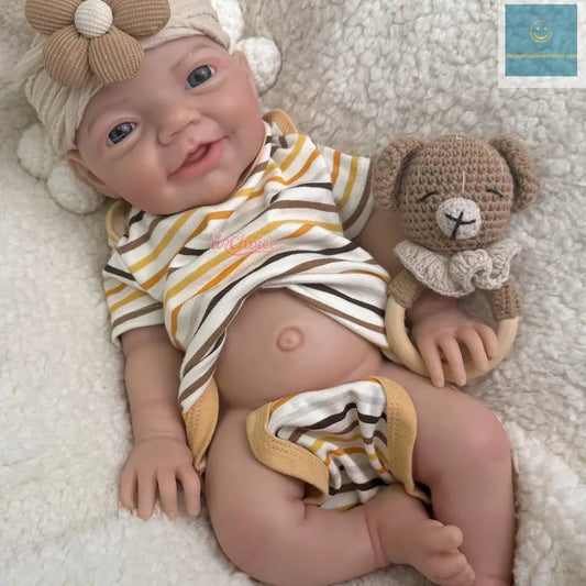 18Inch Baby Girl Full Soft Solid Silicone Reborn Doll Lifelike Painted Weighted Doll Handmade Washable Bebe for Dementia Gift lifelikesiliconereborns.com
