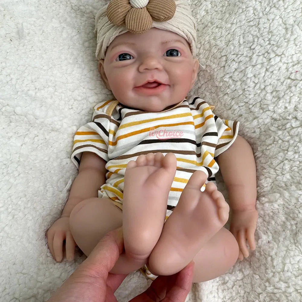 18Inch Baby Girl Full Soft Solid Silicone Reborn Doll Lifelike Painted Weighted Doll Handmade Washable Bebe for Dementia Gift lifelikesiliconereborns.com