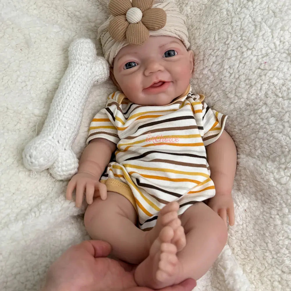 18Inch Baby Girl Full Soft Solid Silicone Reborn Doll Lifelike Painted Weighted Doll Handmade Washable Bebe for Dementia Gift lifelikesiliconereborns.com