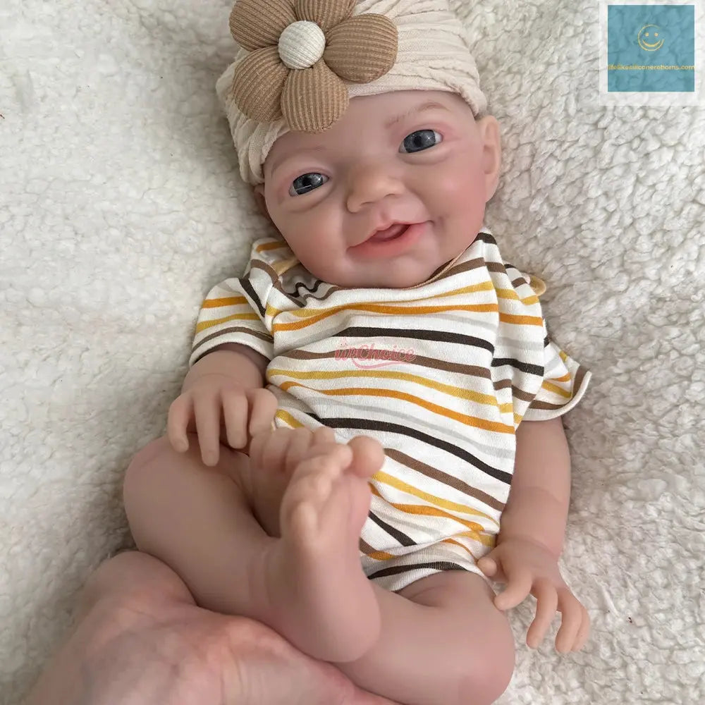 18Inch Baby Girl Full Soft Solid Silicone Reborn Doll Lifelike Painted Weighted Doll Handmade Washable Bebe for Dementia Gift lifelikesiliconereborns.com