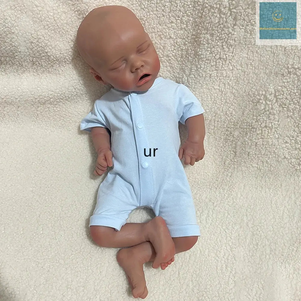 18Inch Dark Skin Realistic Features & Soft Material Doll Lifelike Silicone Reborn Baby Girl for Doll Enthusiasts Collection Toy lifelikesiliconereborns.com