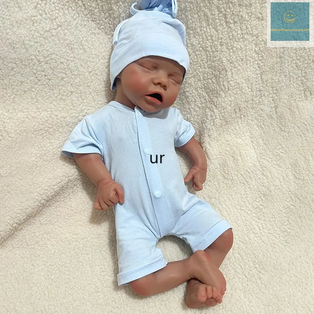 18Inch Dark Skin Realistic Features & Soft Material Doll Lifelike Silicone Reborn Baby Girl for Doll Enthusiasts Collection Toy lifelikesiliconereborns.com
