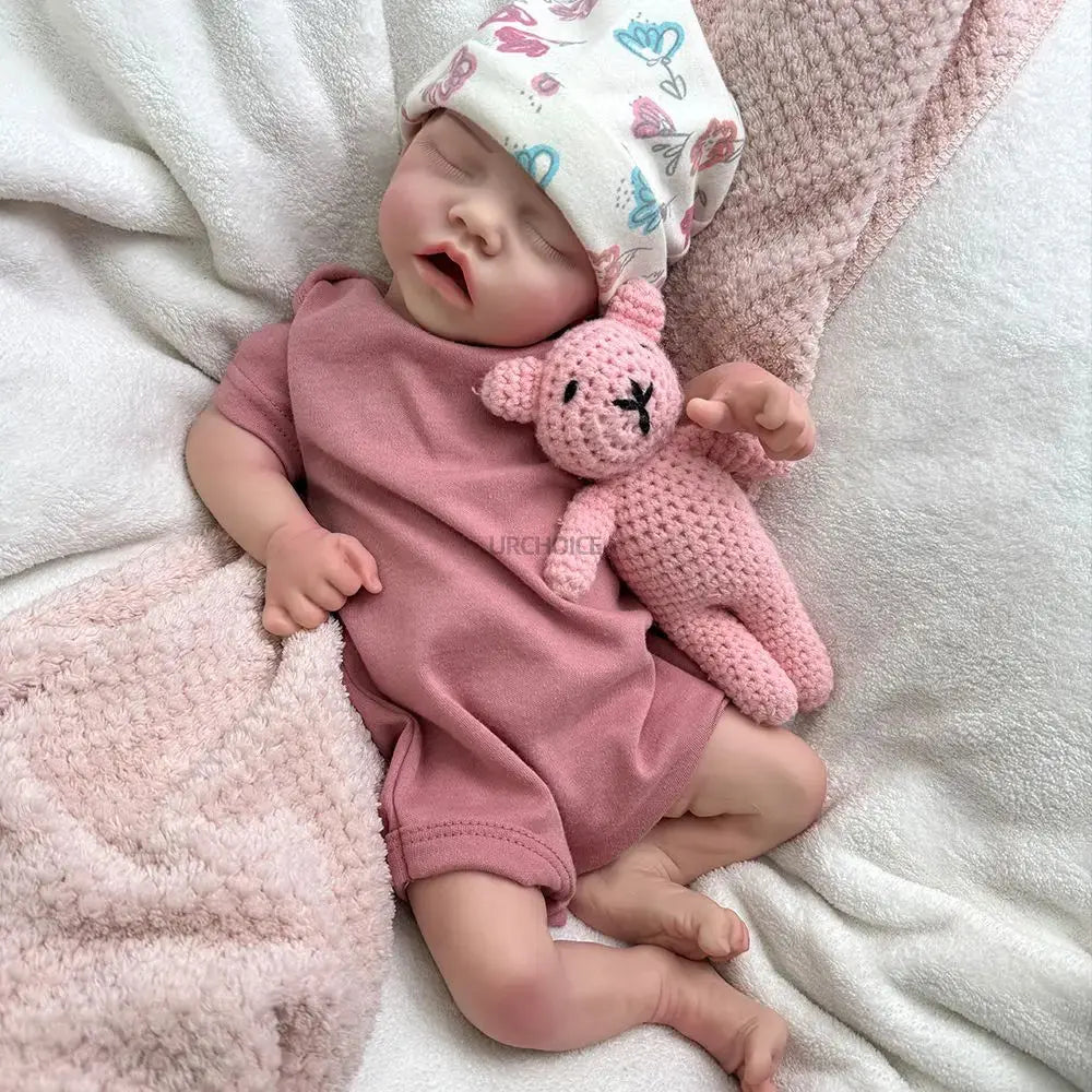 18Inch Lifelike Skin Detail Features Floppy Silicone Reborn Doll Weighted Washable Newborn Baby Girl for Education Collection lifelikesiliconereborns.com