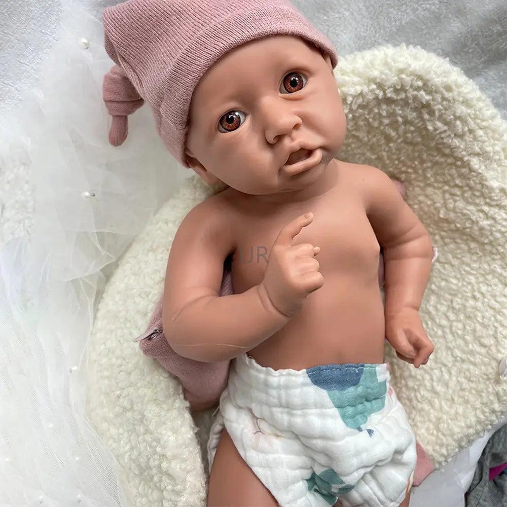 18Inch Open Eyes Handmade Realistic Silicone Reborn Baby Girl Doll With 3D Painted Skin for Emotional Support Kids Toy lifelikesiliconereborns.com
