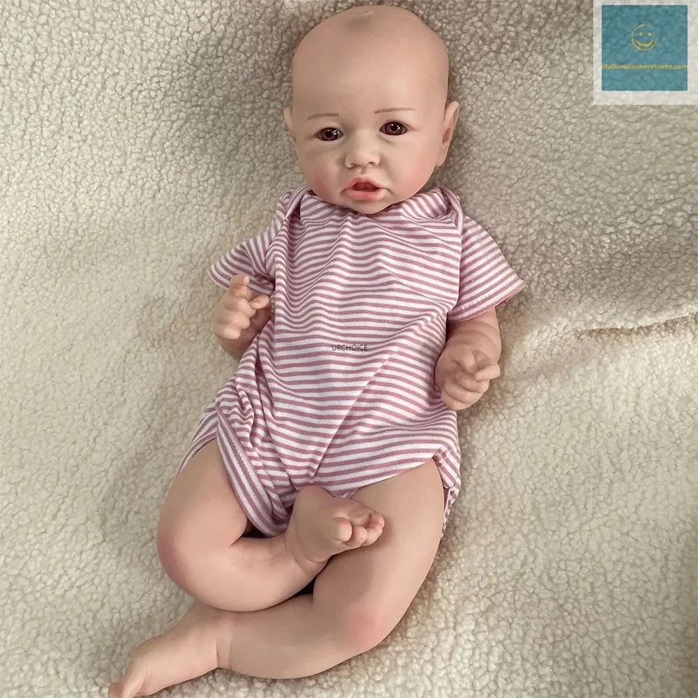 18Inch Open Eyes Handmade Realistic Silicone Reborn Baby Girl Doll With 3D Painted Skin for Emotional Support Kids Toy lifelikesiliconereborns.com