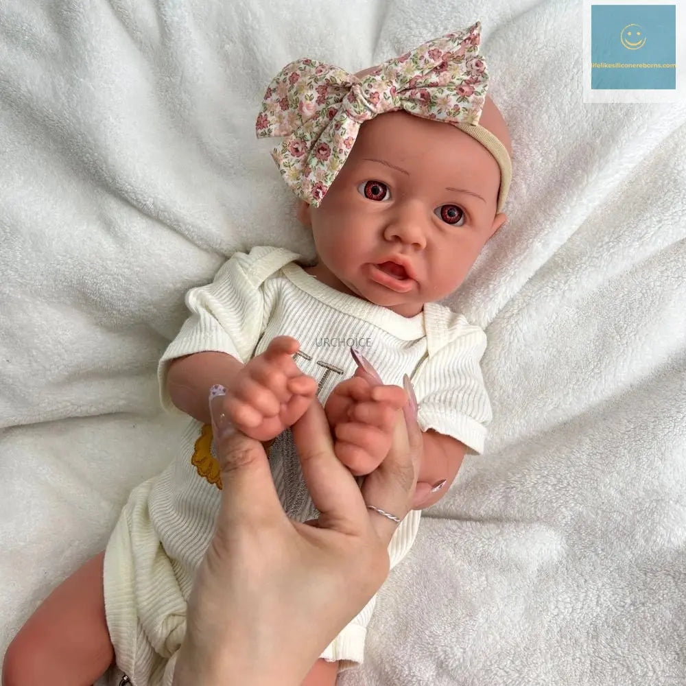 18Inch Open Eyes Handmade Realistic Silicone Reborn Baby Girl Doll With 3D Painted Skin for Emotional Support Kids Toy lifelikesiliconereborns.com