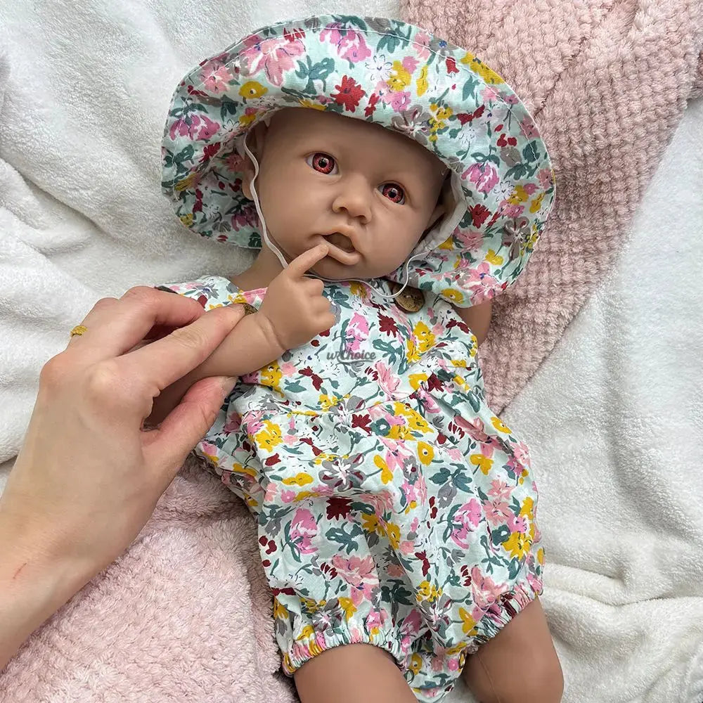 18Inch Open Eyes Handmade Realistic Silicone Reborn Baby Girl Doll With 3D Painted Skin for Emotional Support Kids Toy lifelikesiliconereborns.com