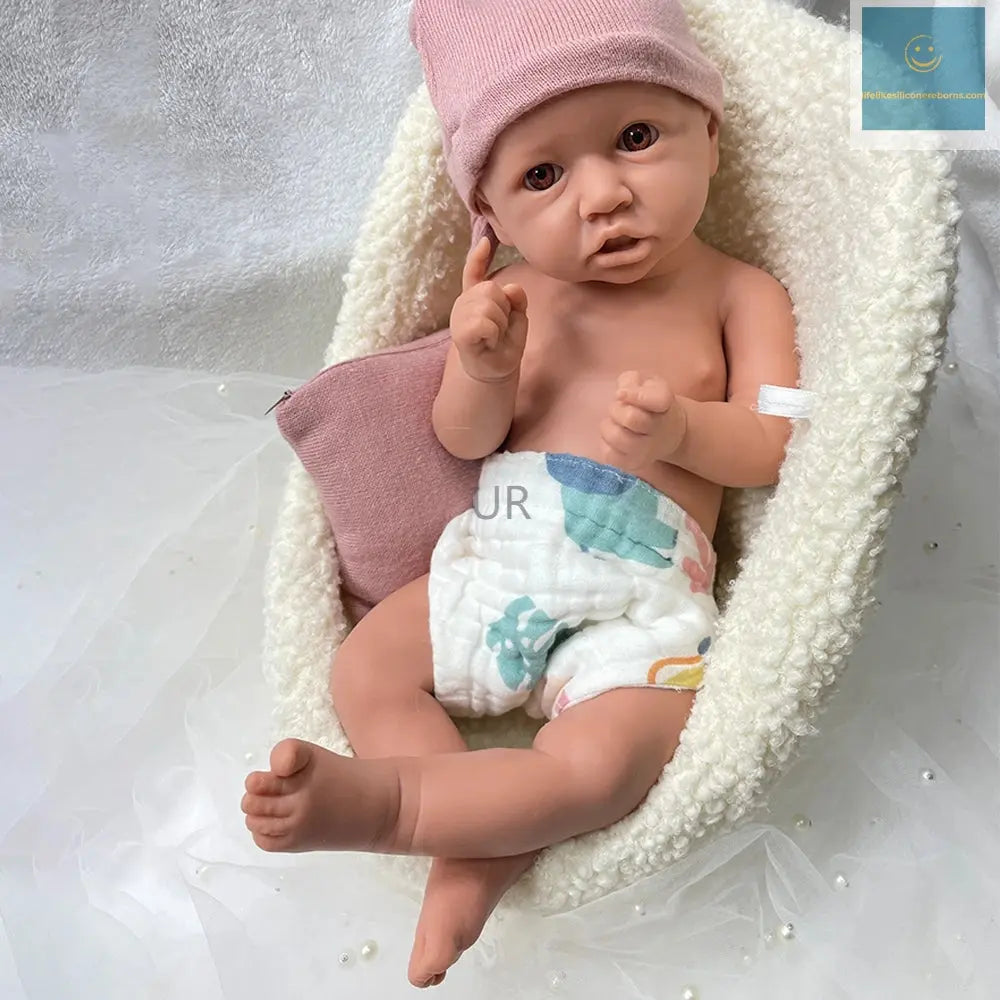 18Inch Open Eyes Handmade Realistic Silicone Reborn Baby Girl Doll With 3D Painted Skin for Emotional Support Kids Toy lifelikesiliconereborns.com