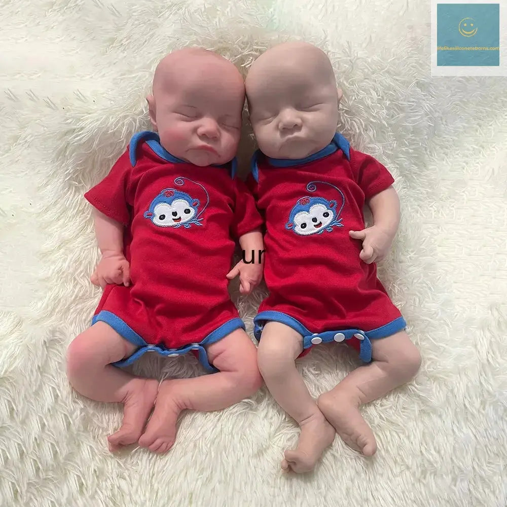 18Inch Twins Full Body Silicone Reborn Baby Doll Waterproof Lifelike Soft Bebe Girl Boy Visible Veins Bebe Doll Newborn Gift lifelikesiliconereborns.com