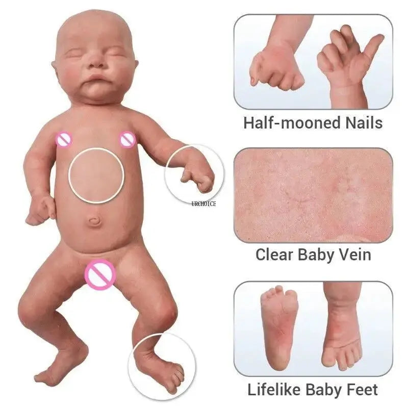 18Inch Twins Full Body Silicone Reborn Baby Doll Waterproof Lifelike Soft Bebe Girl Boy Visible Veins Bebe Doll Newborn Gift lifelikesiliconereborns.com