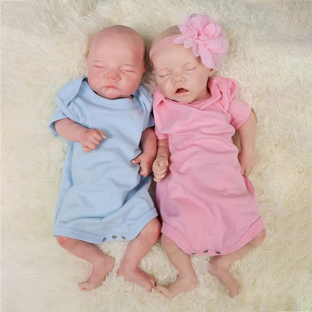 18Inch Twins Full Body Silicone Reborn Baby Doll Waterproof Lifelike Soft Bebe Girl Boy Visible Veins Bebe Doll Newborn Gift lifelikesiliconereborns.com