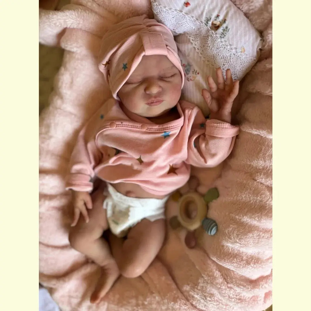 18Inch Washable Laura Solid Silicone Bebe Reborn Girl Doll With Painted Bald Softness Touch Lifelike Realisic Reborn Baby Doll lifelikesiliconereborns.com
