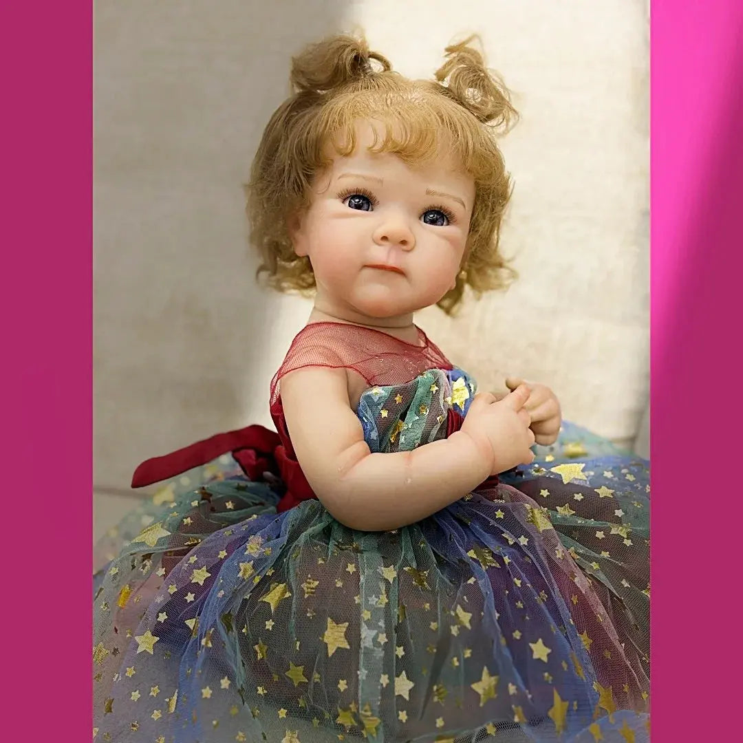 18Inch Washable Rooted Hair Bettie Full Body Vinyl Bebe Reborn Girl With Princess Dress Handmade Lifelike Real Reborn Doll lifelikesiliconereborns.com