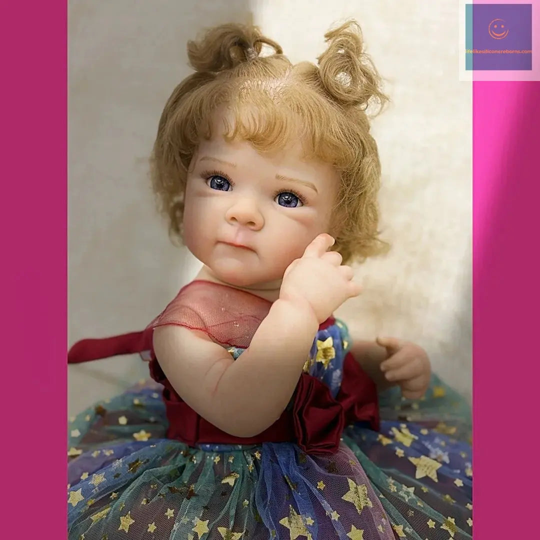18Inch Washable Rooted Hair Bettie Full Body Vinyl Bebe Reborn Girl With Princess Dress Handmade Lifelike Real Reborn Doll lifelikesiliconereborns.com