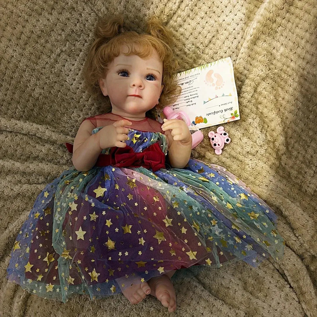 18Inch Washable Rooted Hair Bettie Full Body Vinyl Bebe Reborn Girl With Princess Dress Handmade Lifelike Real Reborn Doll lifelikesiliconereborns.com