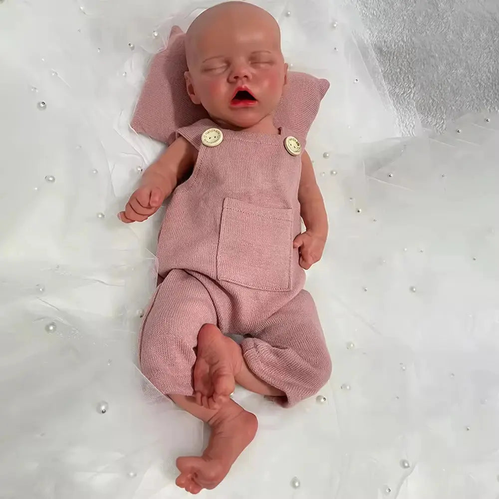 18" 100% Full Silicone Newborn Doll Soft Reborn Baby Girl Flexible 3D Skin Tone with Visible Veins Handmade Doll Anti-Stress Toy lifelikesiliconereborns.com