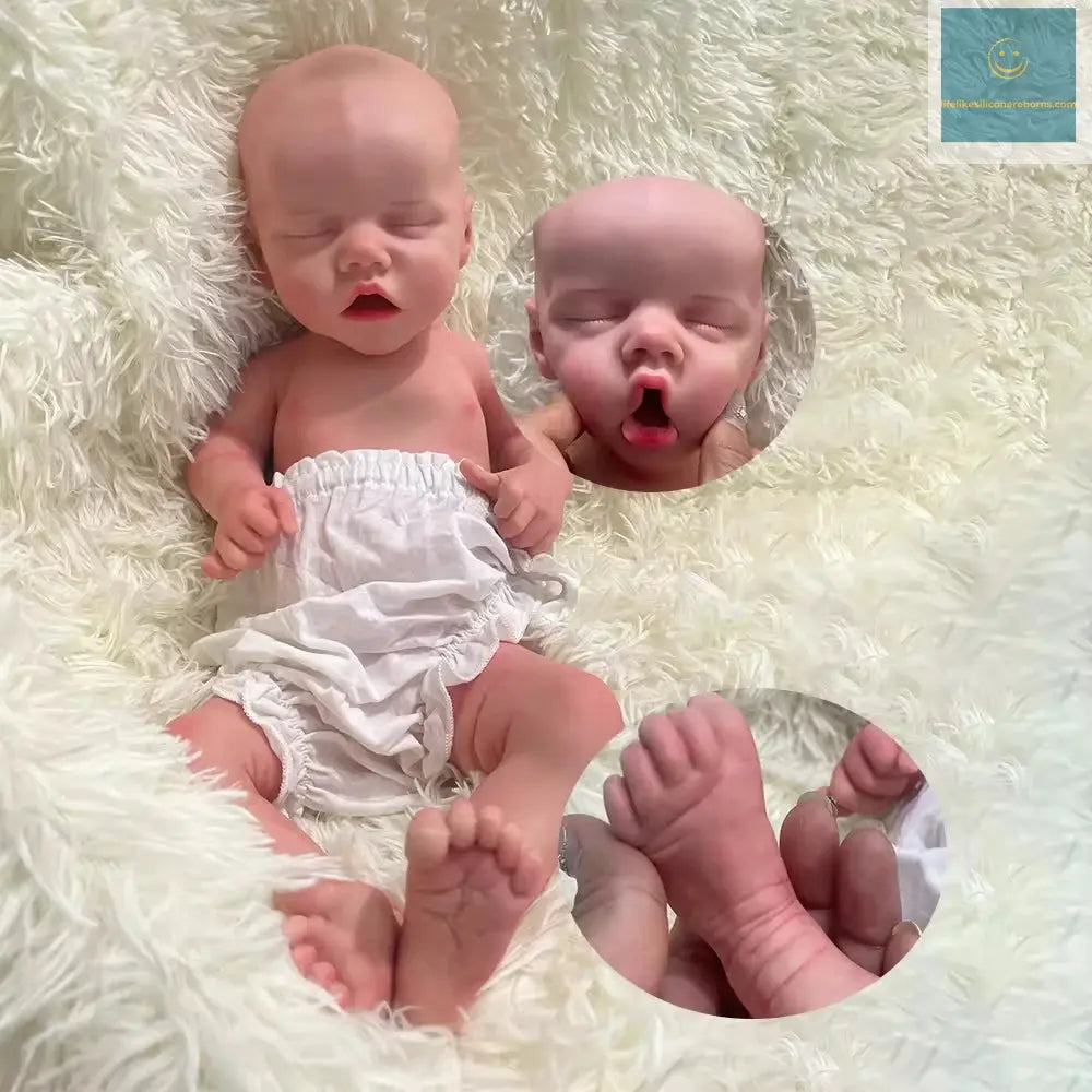 18" 100% Full Silicone Newborn Doll Soft Reborn Baby Girl Flexible 3D Skin Tone with Visible Veins Handmade Doll Anti-Stress Toy lifelikesiliconereborns.com