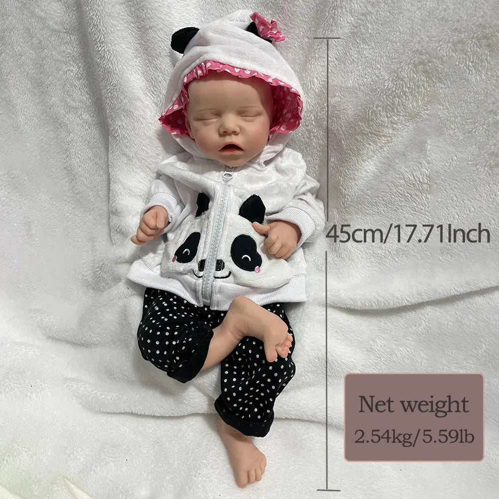 18" 100% Realistic Silicone Reborn Baby Girl Handmade Painted 5.6lb Newborn Doll Lifelike Feel Bebe Christmas Gift Collector lifelikesiliconereborns.com