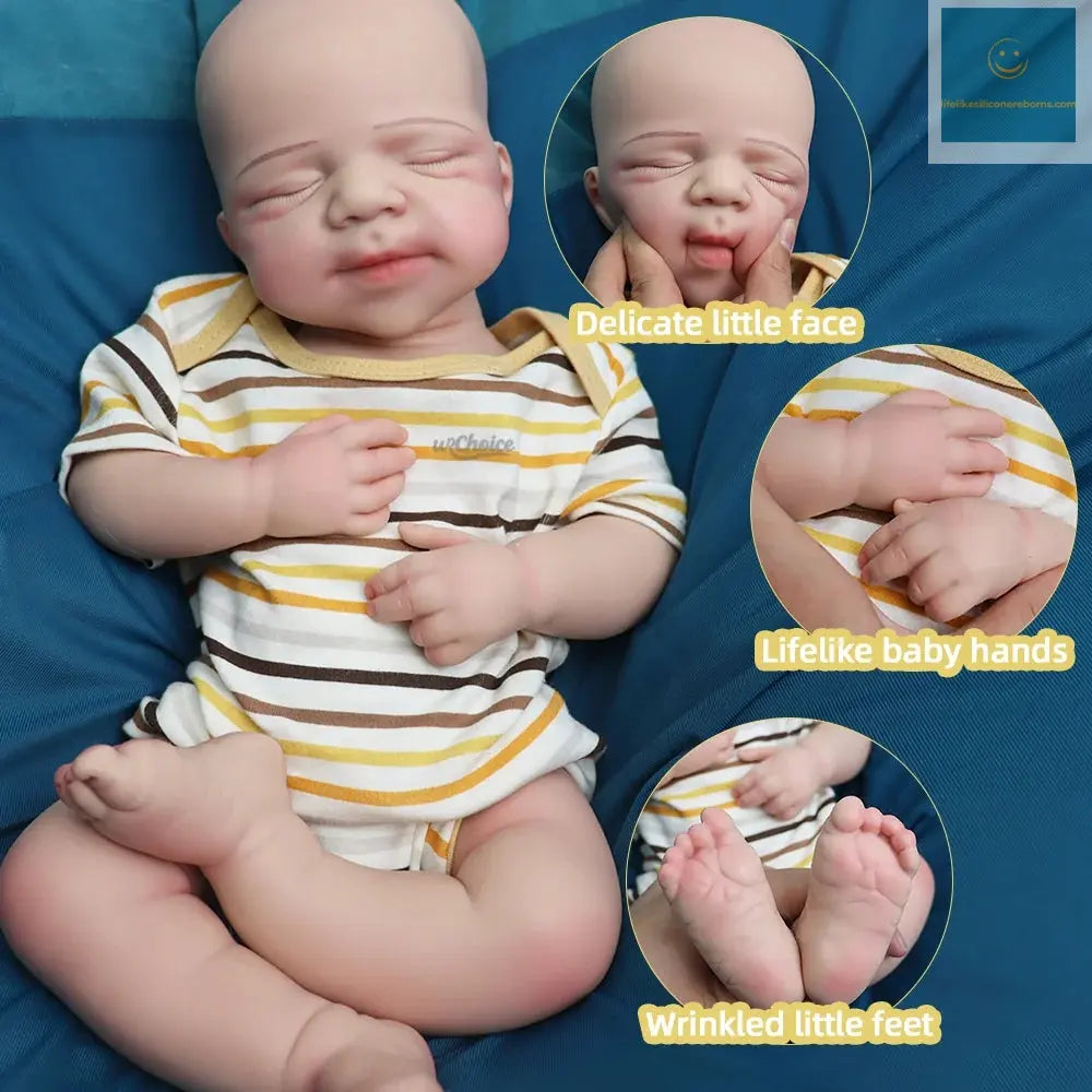 18" Newborn Silicone Reborn Baby Handmade Painted Realistic Silicone Skin Rebirth Doll Great Toy For Kids 3+ & Mom Training lifelikesiliconereborns.com